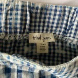 Tribal Jeans Plaid Blouse